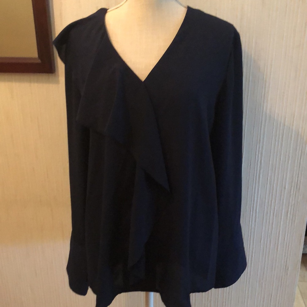 Dark navy  blue long sleeve blouse by Banana Republic XL. Worn only once